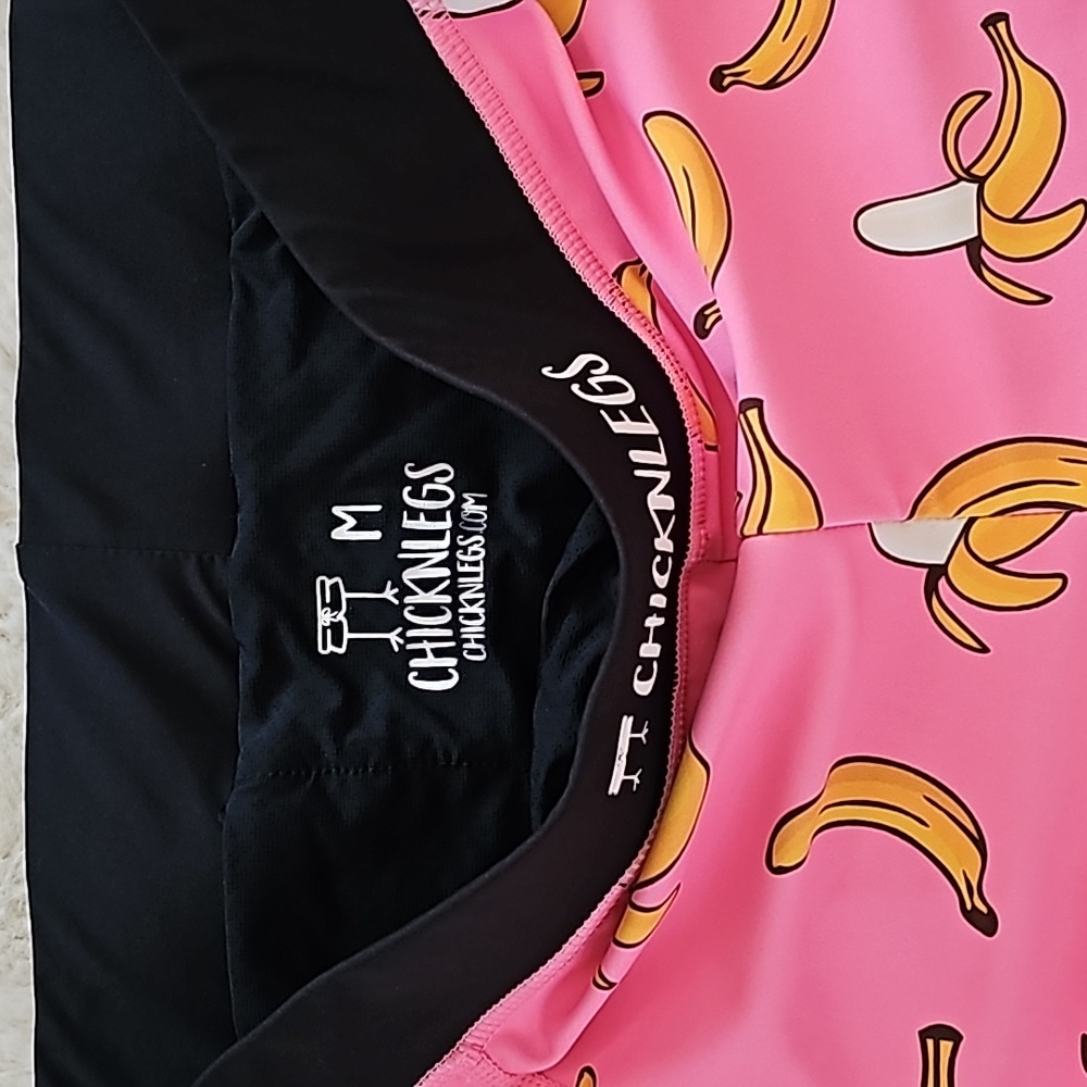 Chicknlegs Men's Pink Bananas 8" Half Tights Medium - Picture 3 of 7
